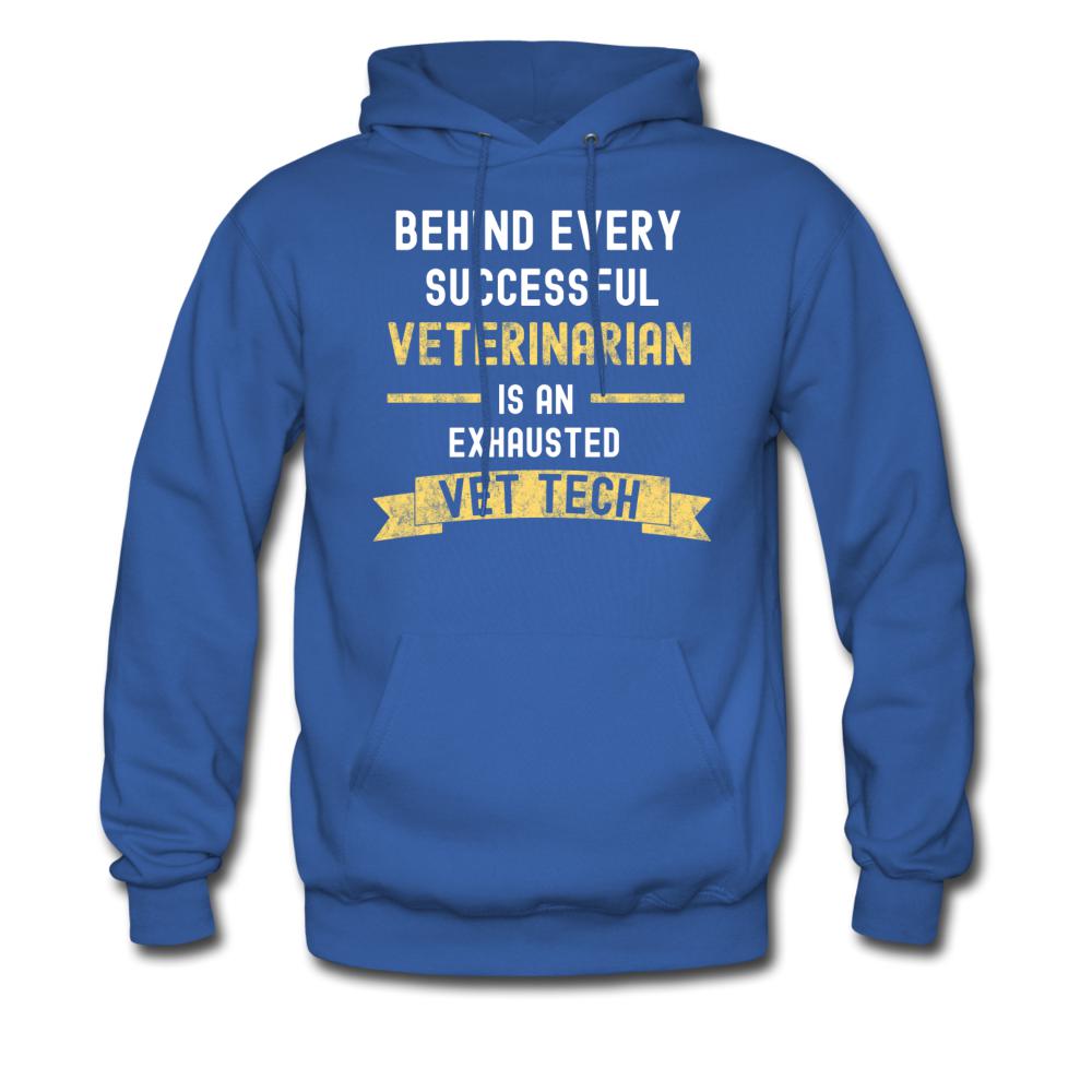 Exhausted Vet Tech Unisex Hoodie-Men's Hoodie | Hanes P170-I love Veterinary