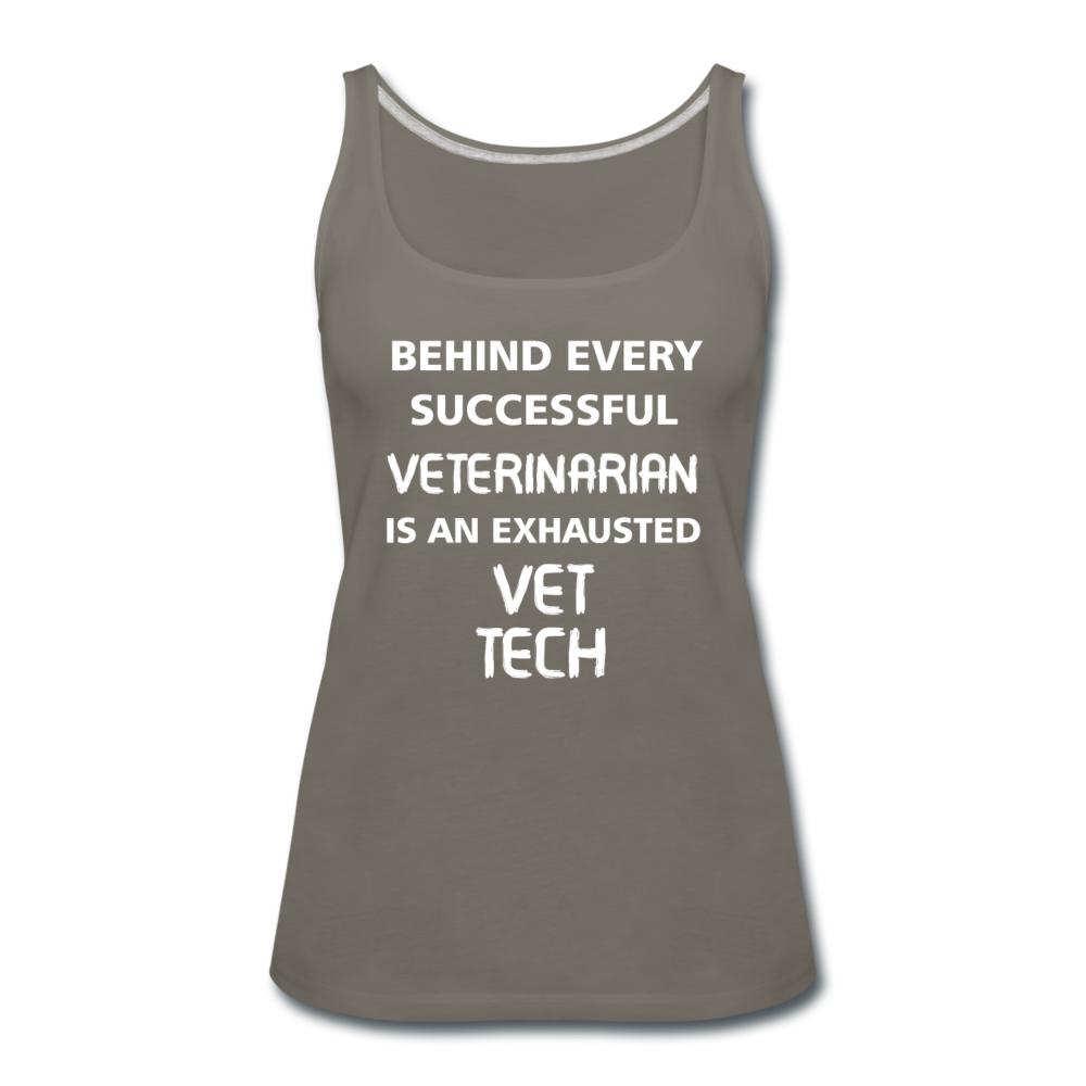Exhausted Vet Tech Women's Tank Top-Women’s Premium Tank Top | Spreadshirt 917-I love Veterinary