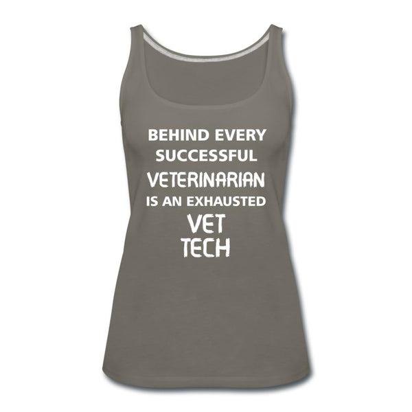 Exhausted Vet Tech Women's Tank Top-Women’s Premium Tank Top | Spreadshirt 917-I love Veterinary