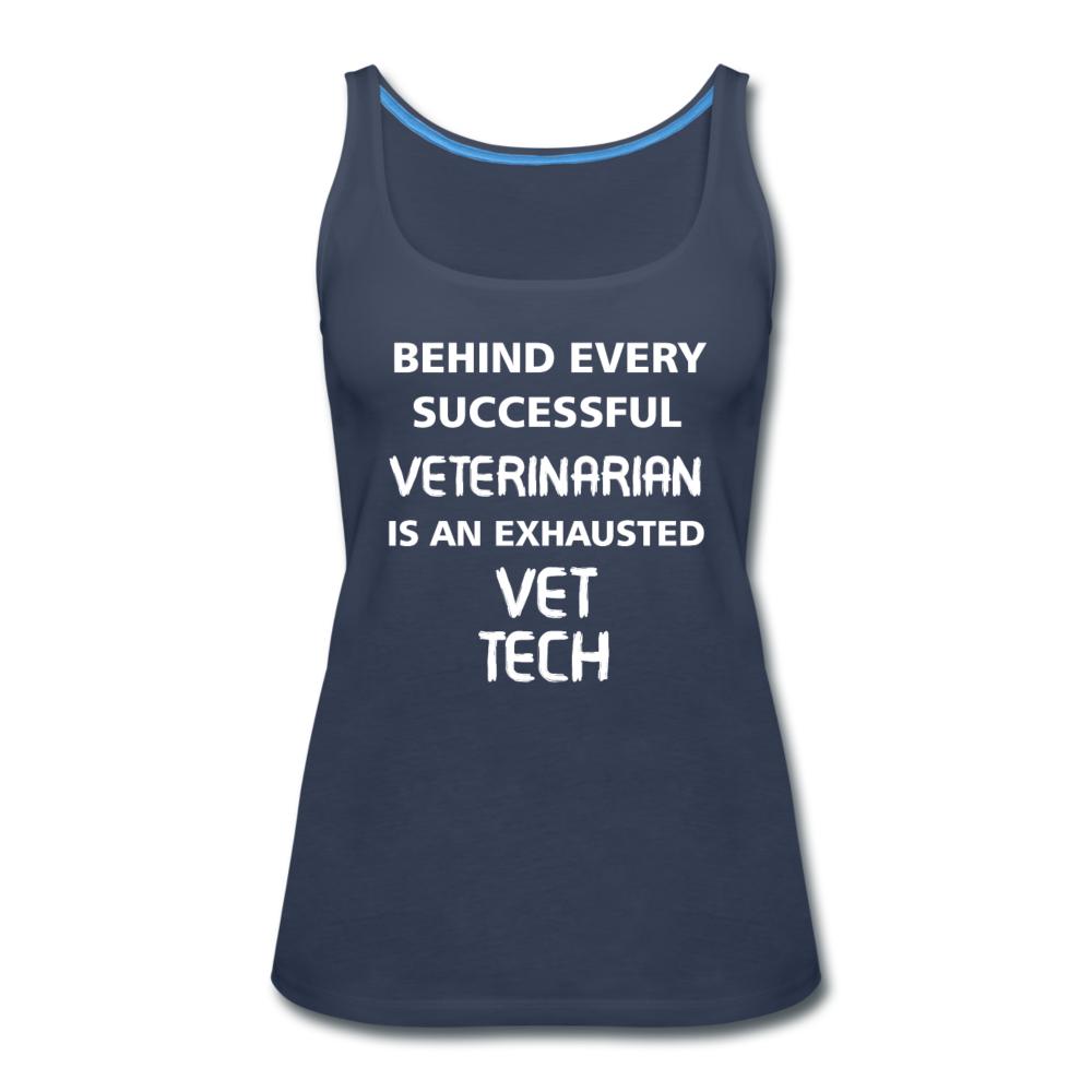 Exhausted Vet Tech Women's Tank Top-Women’s Premium Tank Top | Spreadshirt 917-I love Veterinary