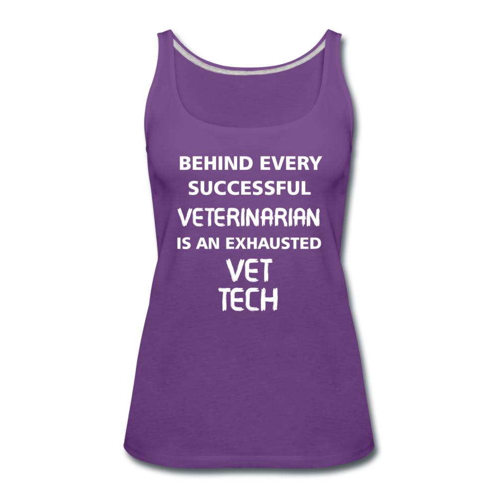 Exhausted Vet Tech Women's Tank Top-Women’s Premium Tank Top | Spreadshirt 917-I love Veterinary