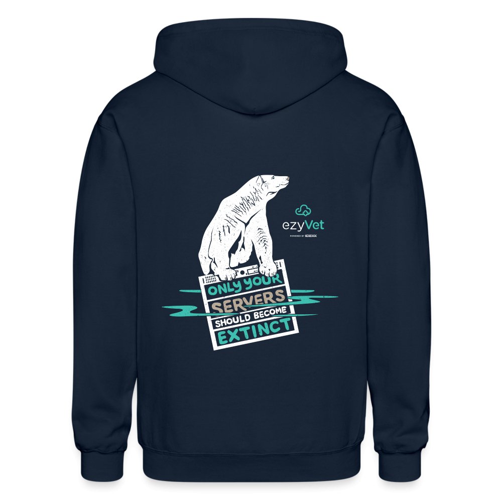 ezyVet Polar Bear Zip Hoodie-Heavy Blend Adult Zip Hoodie | Gildan G18600-I love Veterinary