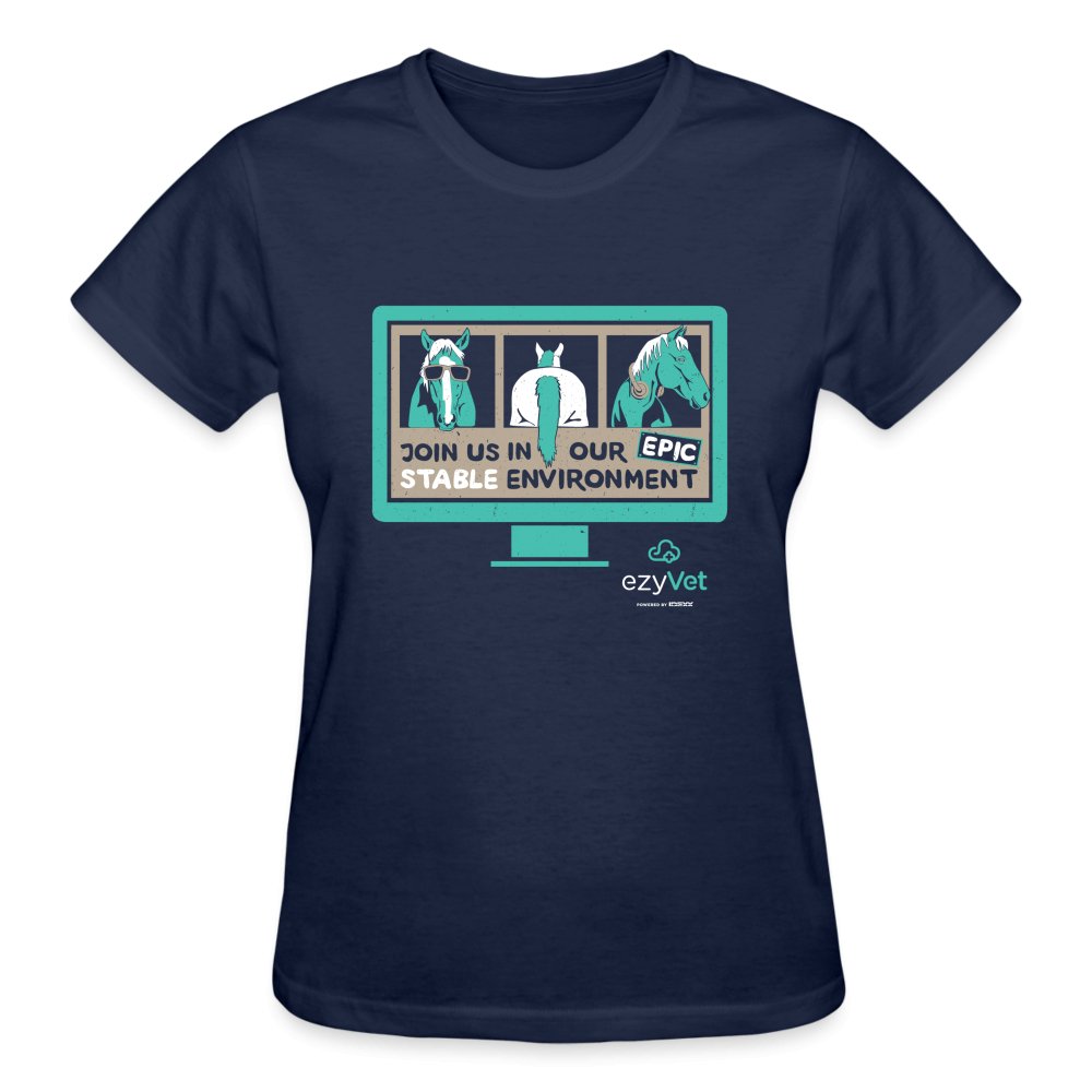 ezyVet Stable Ladies T-Shirt-Ultra Cotton Ladies T-Shirt | Gildan G200L-I love Veterinary