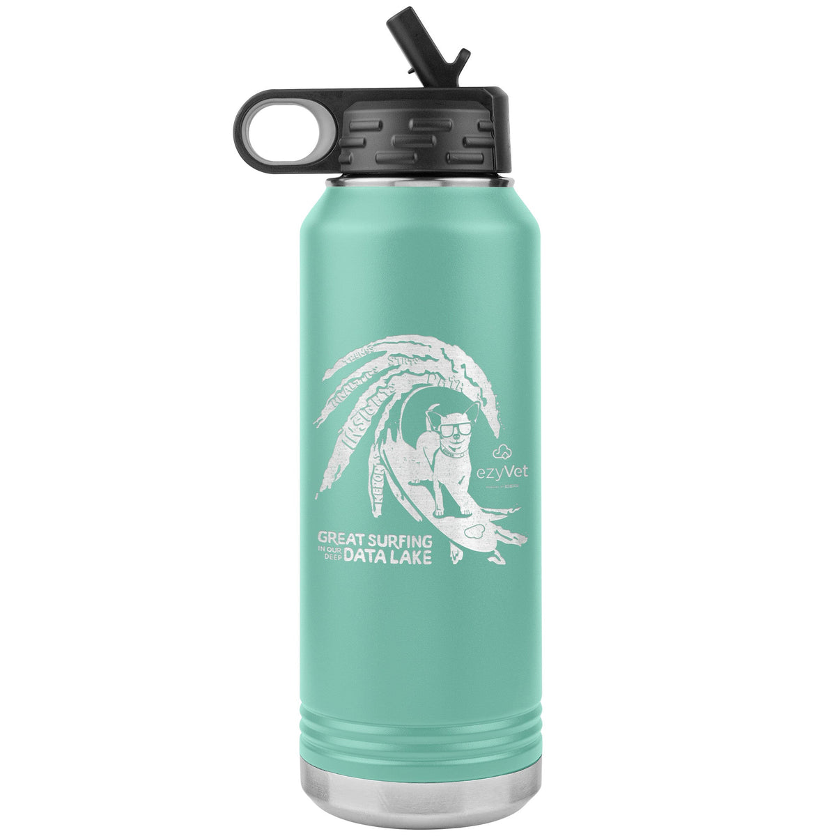 ezyVet Surf Dog 32oz Water Bottle-Water Bottle Tumbler-I love Veterinary