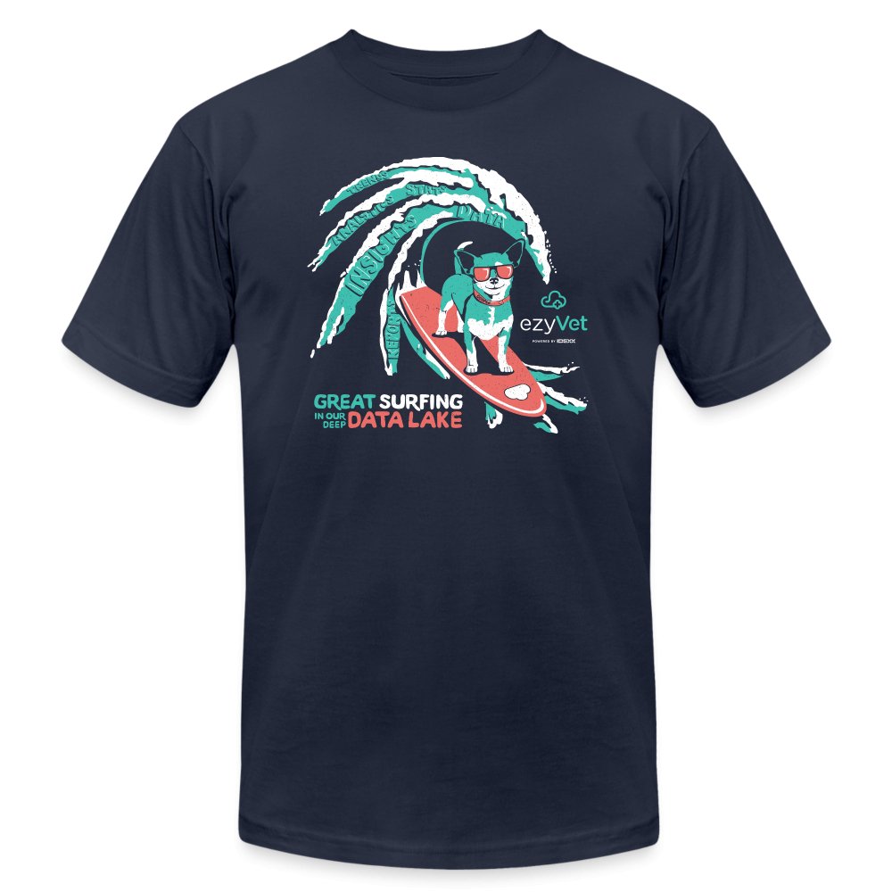 ezyVet Surf Dog Unisex T-shirt-Unisex T-Shirt | Bella + Canvas 3001-I love Veterinary