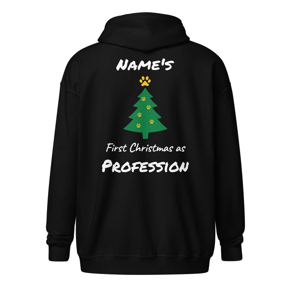 First Christmas As - Personalizable zip hoodie-Unisex Heavy Blend Zip Hoodie | Gildan 18600-I love Veterinary