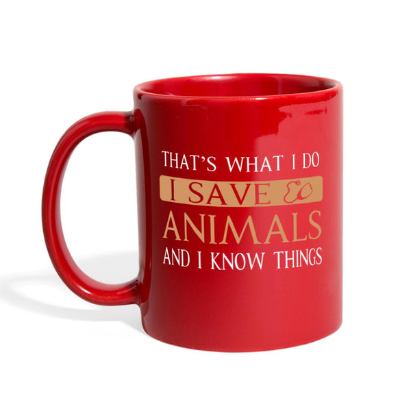 Veterinary - I Save Animals and I Know Things Full Color Mug-Full Color Mug | BestSub B11Q-I love Veterinary
