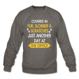 Fur, Slobber, Scratches Crewneck Sweatshirt-Unisex Crewneck Sweatshirt | Gildan 18000-I love Veterinary