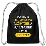 Fur, Slobber, Scratches Drawstring Bag-Cotton Drawstring Bag | Q-Tees Q4500-I love Veterinary