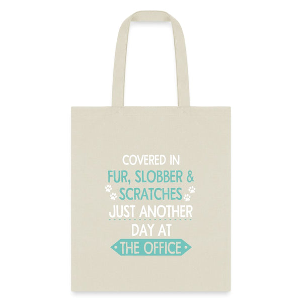 Fur Slobber Scratches (Teal) Cotton Tote Bag-Tote Bag | Q-Tees Q800-I love Veterinary