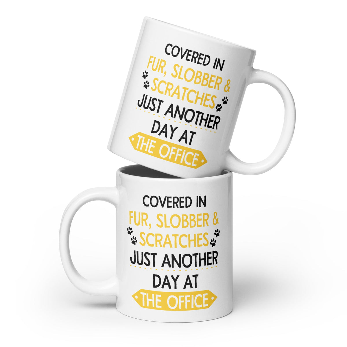 Fur, Slobber, Scratches White glossy mug-White Glossy Mug-I love Veterinary