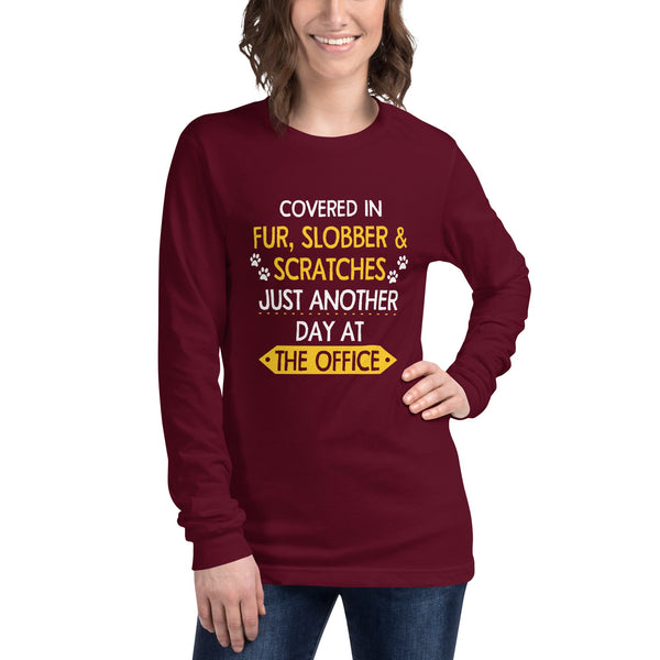 Fur, Slobber, Scratches Women's Premium Long Sleeve T-Shirt-Unisex Long Sleeve Shirt | Bella + Canvas 3501-I love Veterinary