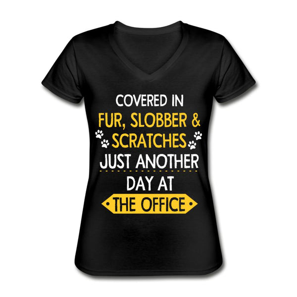 Fur, Slobber, Scratches Women's V-Neck T-Shirt-Women's V-Neck T-Shirt | Fruit of the Loom L39VR-I love Veterinary
