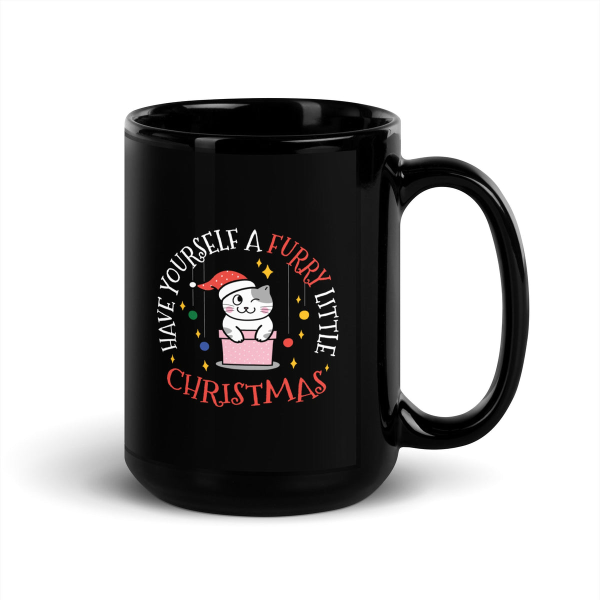 Furry Little Christmas Full Color Mug-Black Glossy Mug-I love Veterinary