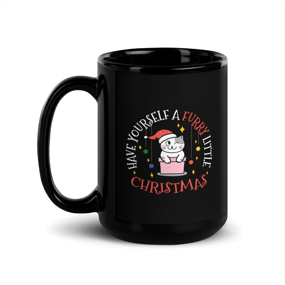 Furry Little Christmas Full Color Mug-Black Glossy Mug-I love Veterinary