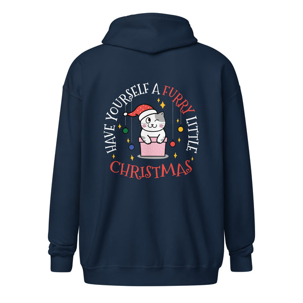 Furry little Christmas zip hoodie-I love Veterinary