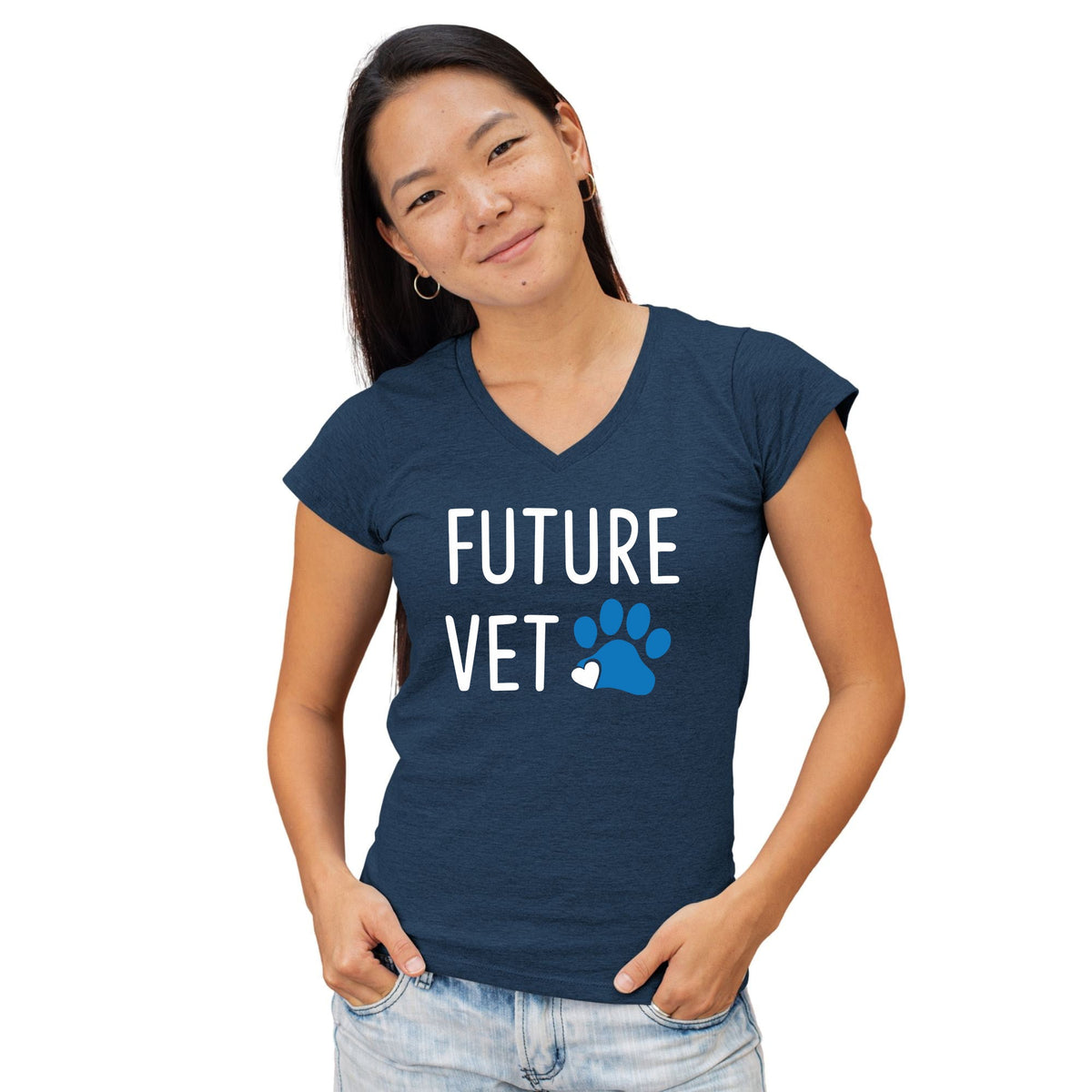 Future Vet Women's V-Neck T-Shirt-Women's V-Neck T-Shirt | Fruit of the Loom L39VR-I love Veterinary