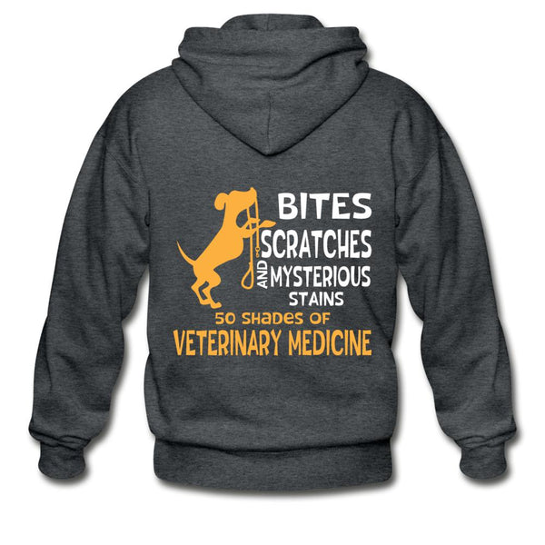 50 Shades of Veterinary Medicine Unisex Zip Hoodie-Heavy Blend Adult Zip Hoodie | Gildan G18600-I love Veterinary
