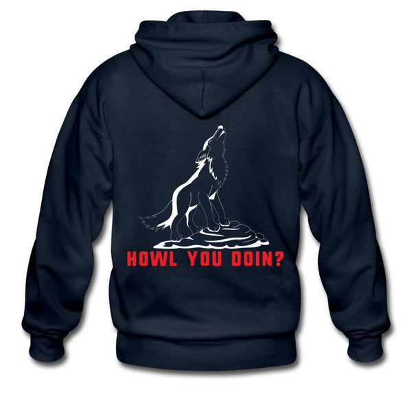 Howl you doin? Unisex Zip Hoodie-Heavy Blend Adult Zip Hoodie | Gildan G18600-I love Veterinary