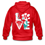 Love Dog and Cat Unisex Zip Hoodie-Heavy Blend Adult Zip Hoodie | Gildan G18600-I love Veterinary