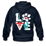Love Dog and Cat Unisex Zip Hoodie-Heavy Blend Adult Zip Hoodie | Gildan G18600-I love Veterinary