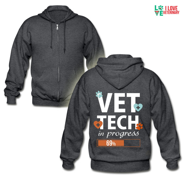 Vet Tech in progress Unisex Zip Hoodie-Gildan Heavy Blend Adult Zip Hoodie-I love Veterinary
