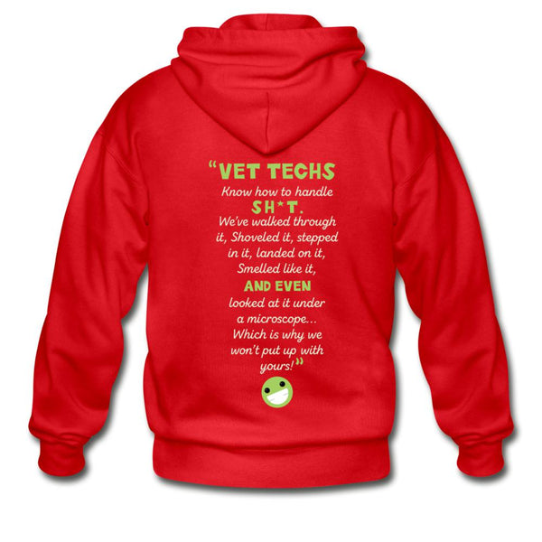 Vet Tech - Know how to handle it Unisex Zip Hoodie-Gildan Heavy Blend Adult Zip Hoodie-I love Veterinary