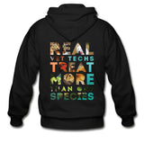 Vet Tech - Real vet techs treat more than one species Unisex Zip Hoodie-Gildan Heavy Blend Adult Zip Hoodie-I love Veterinary