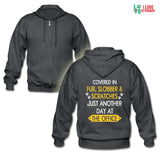 Veterinary - Fur, Slobber, Scratches Unisex Zip Hoodie-Heavy Blend Adult Zip Hoodie | Gildan G18600-I love Veterinary