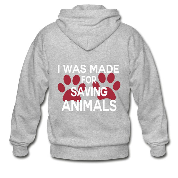 Veterinary - I was made for saving animals Unisex Zip Hoodie-Gildan Heavy Blend Adult Zip Hoodie-I love Veterinary