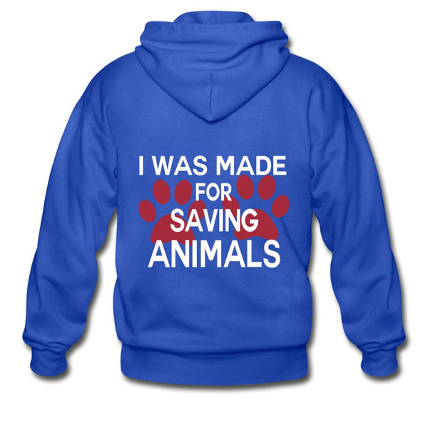 Veterinary - I was made for saving animals Unisex Zip Hoodie-Gildan Heavy Blend Adult Zip Hoodie-I love Veterinary