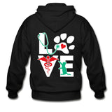 Veterinary - Love cat Unisex Zip Hoodie-Gildan Heavy Blend Adult Zip Hoodie-I love Veterinary