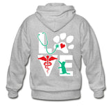 Veterinary - Love cat Unisex Zip Hoodie-Gildan Heavy Blend Adult Zip Hoodie-I love Veterinary