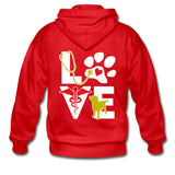 Veterinary - Love dog Unisex Zip Hoodie-Gildan Heavy Blend Adult Zip Hoodie-I love Veterinary