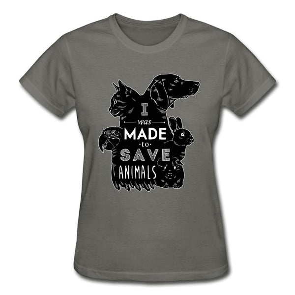 I was made to save animals Gildan Ultra Cotton Ladies T-Shirt-Gildan Ultra Cotton Ladies T-Shirt-I love Veterinary