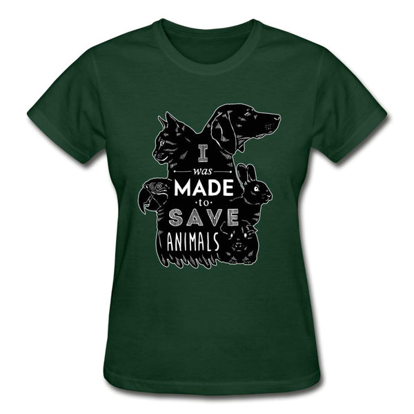 I was made to save animals Gildan Ultra Cotton Ladies T-Shirt-Gildan Ultra Cotton Ladies T-Shirt-I love Veterinary