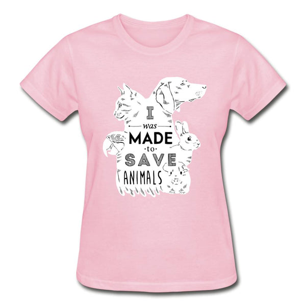 I was made to save animals Gildan Ultra Cotton Ladies T-Shirt-Gildan Ultra Cotton Ladies T-Shirt-I love Veterinary