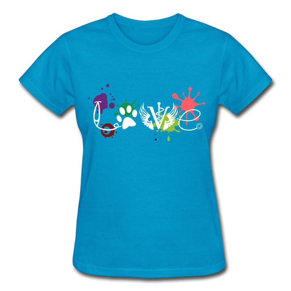 LOVE Veterinary Medicine Gildan Ultra Cotton Ladies T-Shirt-Gildan Ultra Cotton Ladies T-Shirt-I love Veterinary