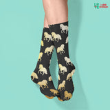 Golden Horses Sublimation Tube Sock-Sublimation Sock-I love Veterinary
