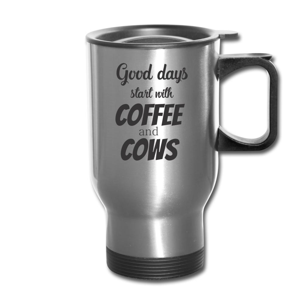 Good days start with coffee and cows 14oz Travel Mug-Travel Mug | BestSub B4QC2-I love Veterinary