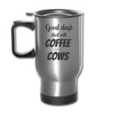Good days start with coffee and cows 14oz Travel Mug-Travel Mug | BestSub B4QC2-I love Veterinary