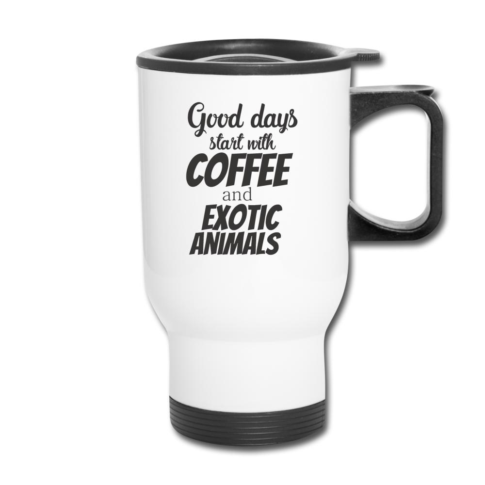 Good days start with coffee and exotic animals 14oz Travel Mug-Travel Mug | BestSub B4QC2-I love Veterinary