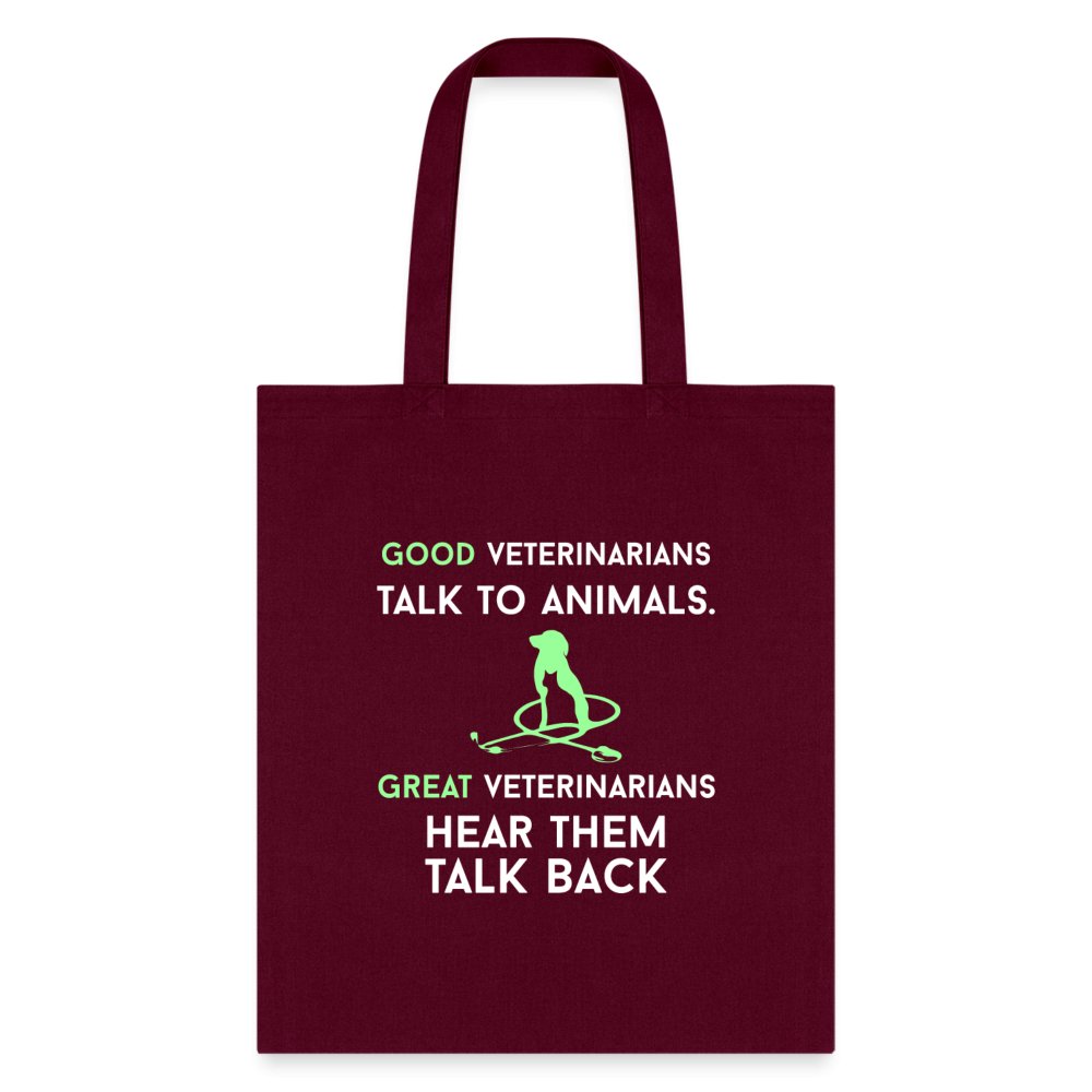 Good Veterinarians talk to animals Cotton Tote Bag-Tote Bag | Q-Tees Q800-I love Veterinary