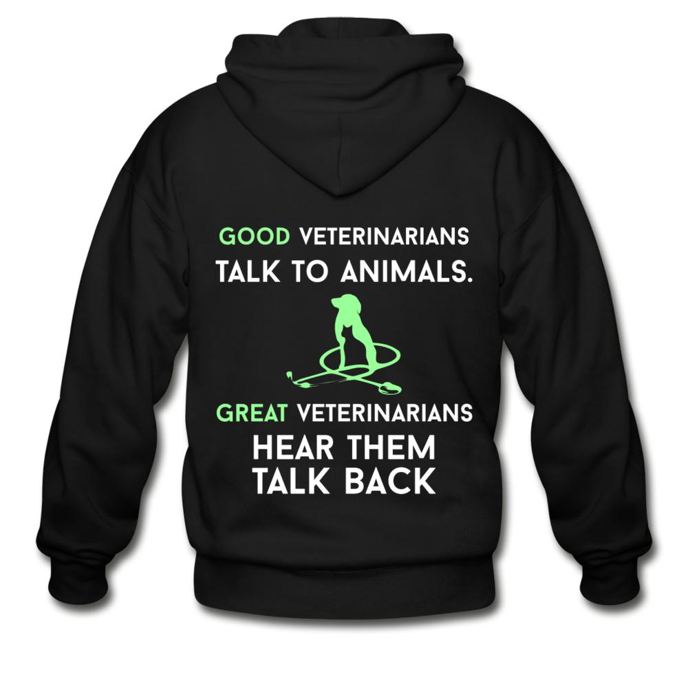 Good veterinarians talk to animals Unisex Zip Hoodie-Heavy Blend Adult Zip Hoodie | Gildan G18600-I love Veterinary