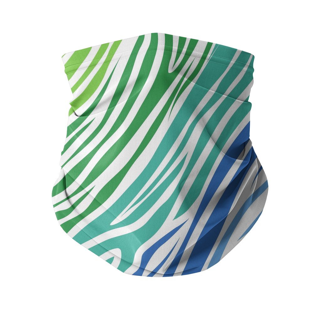 Green blue zebra pattern Sublimation Neck Gaiter-Sublimation Neck Gaiter-I love Veterinary