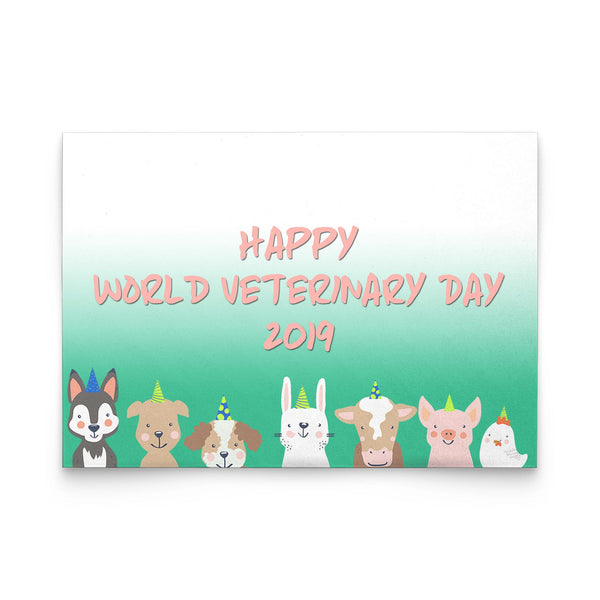 Greeting Cards for World Veterinary Day - Three animals-Postcards-I love Veterinary