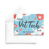 Happy Vet Tech Week Thank YOU - Set of 10 Flat Cards-Postcards-I love Veterinary