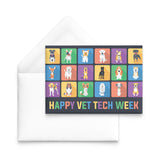 Happy Vet Tech Week with Dogs - Set of 10 Flat Cards-Postcards-I love Veterinary