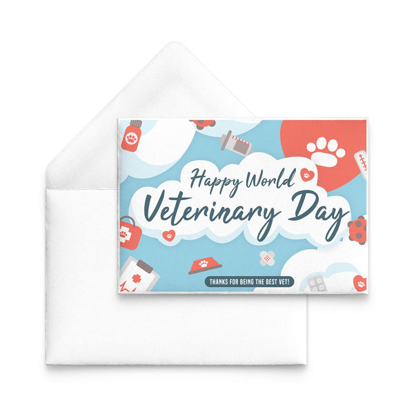 Happy World Veterinary Day! Vet Flat Card-Postcards-I love Veterinary