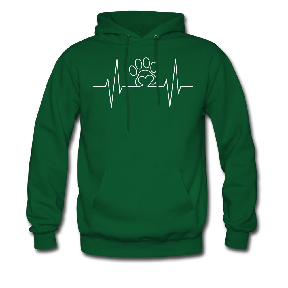 Heart in Paw Hearbeat Men's Hoodie-Men's Hoodie | Hanes P170-I love Veterinary